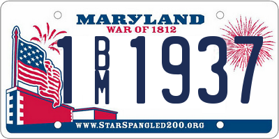 MD license plate 1BM1937