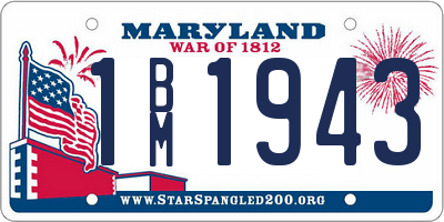 MD license plate 1BM1943