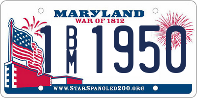 MD license plate 1BM1950