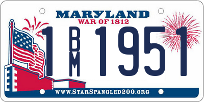 MD license plate 1BM1951