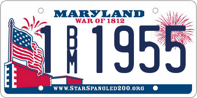 MD license plate 1BM1955
