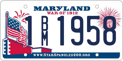 MD license plate 1BM1958