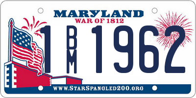 MD license plate 1BM1962