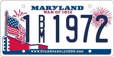 MD license plate 1BM1972