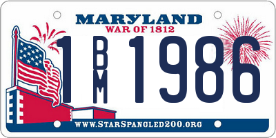 MD license plate 1BM1986