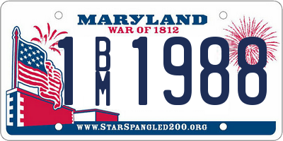 MD license plate 1BM1988