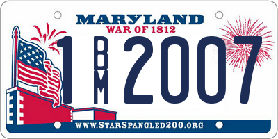 MD license plate 1BM2007