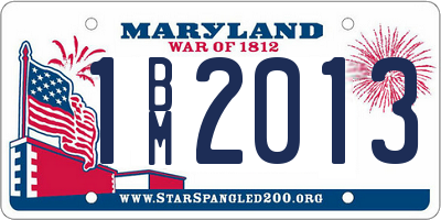 MD license plate 1BM2013