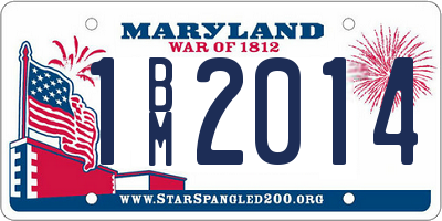 MD license plate 1BM2014