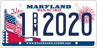 MD license plate 1BM2020