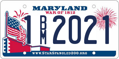 MD license plate 1BM2021