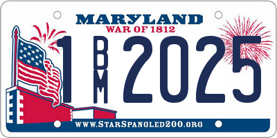 MD license plate 1BM2025