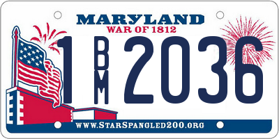 MD license plate 1BM2036