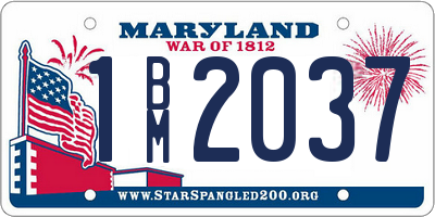 MD license plate 1BM2037