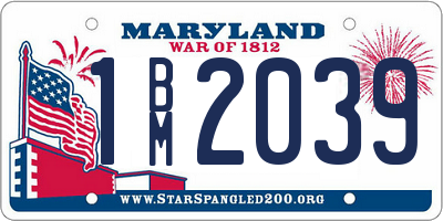 MD license plate 1BM2039