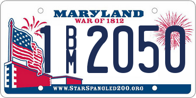 MD license plate 1BM2050