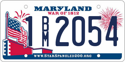 MD license plate 1BM2054