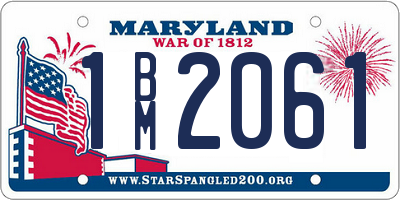 MD license plate 1BM2061