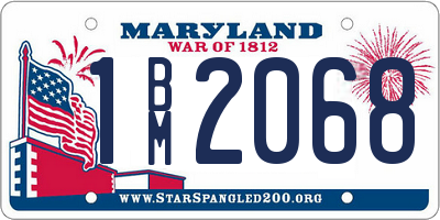 MD license plate 1BM2068