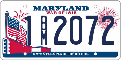MD license plate 1BM2072