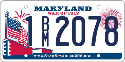 MD license plate 1BM2078