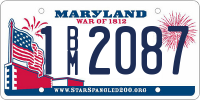 MD license plate 1BM2087