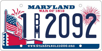MD license plate 1BM2092