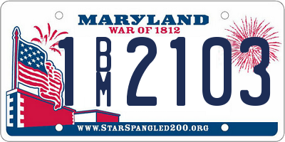 MD license plate 1BM2103