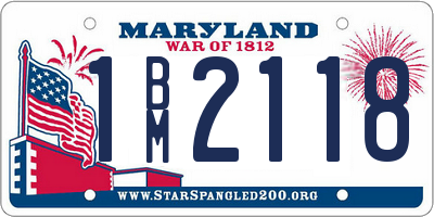 MD license plate 1BM2118