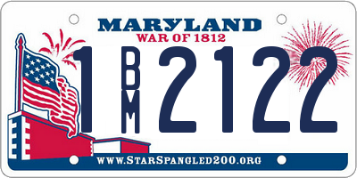 MD license plate 1BM2122