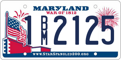 MD license plate 1BM2125