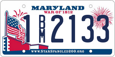 MD license plate 1BM2133