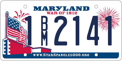 MD license plate 1BM2141