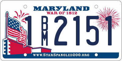 MD license plate 1BM2151
