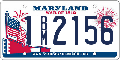 MD license plate 1BM2156