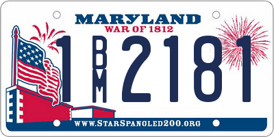 MD license plate 1BM2181