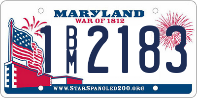 MD license plate 1BM2183