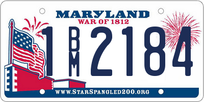 MD license plate 1BM2184