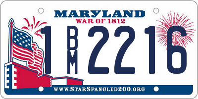 MD license plate 1BM2216