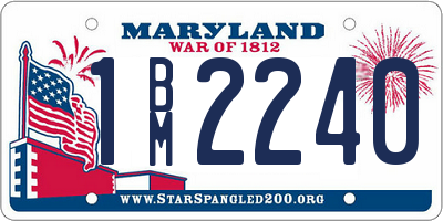 MD license plate 1BM2240