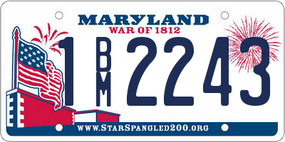 MD license plate 1BM2243