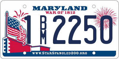 MD license plate 1BM2250