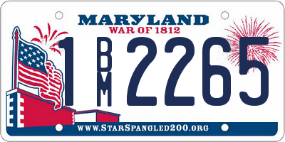 MD license plate 1BM2265