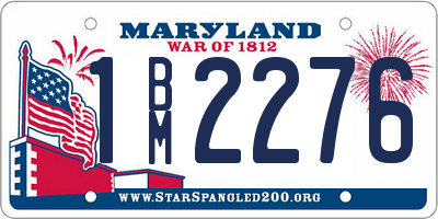 MD license plate 1BM2276