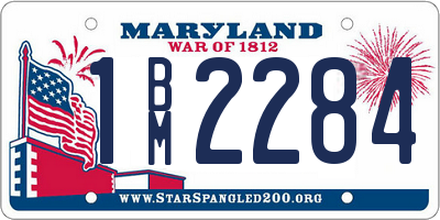 MD license plate 1BM2284