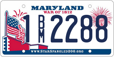 MD license plate 1BM2288