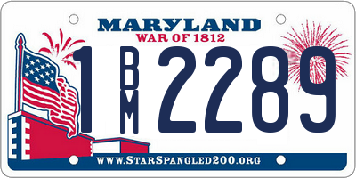 MD license plate 1BM2289