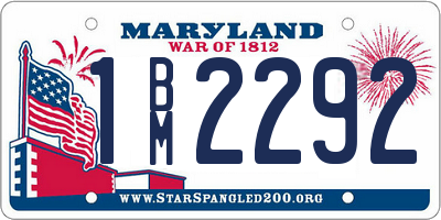 MD license plate 1BM2292
