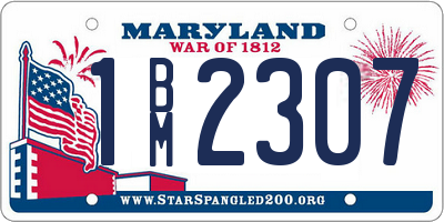 MD license plate 1BM2307