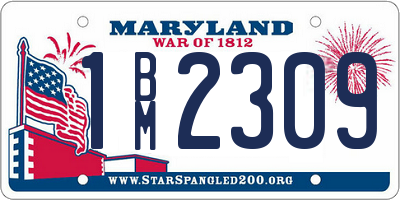 MD license plate 1BM2309